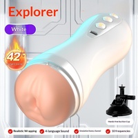 Godet de masturbation interactif entièrement automatique chauffant, péristaltique, en ABS+TPE, 10 modes de vibration, étanche, rechargeable par USB
