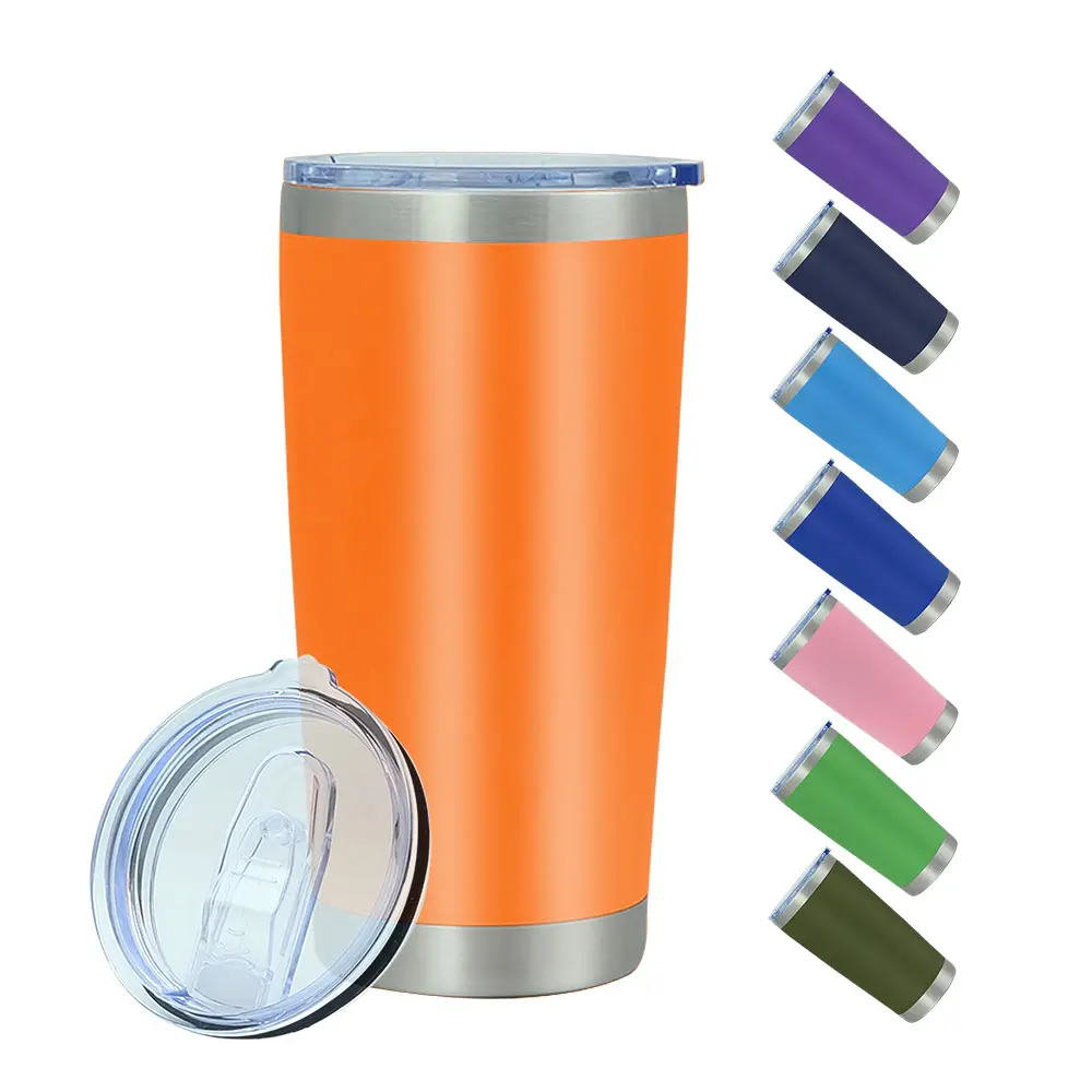 Bán buôn 20oz cách điện Tumbler với nắp thép không gỉ đôi tường Tumbler du lịch cốc cà phê bột tráng kim loại nhiệt Mug