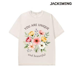 เสื้อยืดพิมพ์ลายตัวอักษรสีเทาพร้อมลายดอกไม้สีเหลืองอมชมพูขนาดใหญ่ สไตล์คันทรีลำลอง ขายส่งจากสหรัฐอเมริกา - Product Image 6
