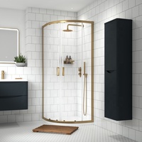 Vente directe usine : Cabine de douche quadrant en aluminium avec porte coulissante en verre trempé, pour usage hôtelier, avec cadre