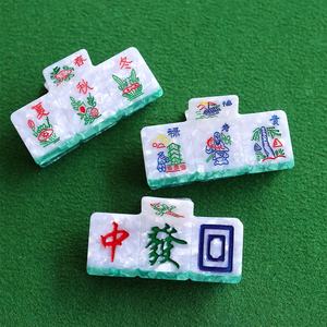 مشبك شعر فاخر مخصص من الأسيتات على شكل ماجونغ الصيني - Product Image 1