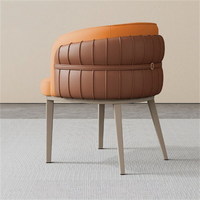 Chaise de salle à manger de luxe légère italienne, chaise à dossier moderne et simple, chaise de réception et de négociation pour la maison, l'hôtel, le bureau d'étude