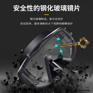 Masque de plongée à trois fenêtres en verre trempé anti-buée, vue large à 180°, étanche, durable, ajustement universel pour la plongée libre, la plongée avec tuba et les activités aquatiques - Product Image 4