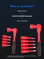 Taiwan 1000V 1/2 Kit d'outils ménagers Outils d'isolation certifiés Vde Boîtier spécial Source d'alimentation manuelle Ensembles d'outils d'entretien d'exploitation