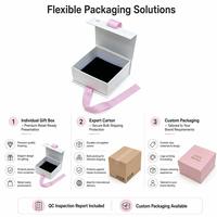 Boîte à bague de fiançailles personnalisée haut de gamme en carton recyclé avec gaufrage, revêtement UV et doublure en éponge pour emballage cadeau de bijoux