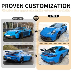 Kit carrosserie en fibre de carbone sèche style OEM pour <span class=keywords><strong>Porsche</strong></span> <span class=keywords><strong>911</strong></span> 992 <span class=keywords><strong>GT3</strong></span> : Lame avant, jupes latérales, diffuseur arrière, aileron arrière, kit extérieur - Product Image 2