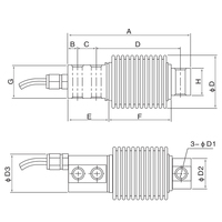 Célula de carga BBM 50kg/500kg tipo viga y fuelle, fabricada en China, IP68 impermeable, precisión 0.1% F.S, excitación 5-24V