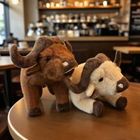 Boneka Sapi Highland Super Lembut Khusus Isi Kapas PP Lapisan Jala yang Dapat Dicuci Penghilang Stres Suvenir Ulang Tahun