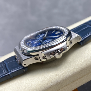 Reloj <span class=keywords><strong>de</strong></span> Pulsera Personalizado <span class=keywords><strong>de</strong></span> Alta Gama <span class=keywords><strong>con</strong></span> Moissanita, Caja Transparente, Movimiento Mecánico Automático, Fase Lunar, 18k, Reloj Mecánico - Product Image 4