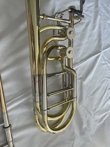 <span class=keywords><strong>Trombone</strong></span> basse professionnel en laiton jaune de qualité supérieure, deux valves, instrument en laiton - Product Image 2