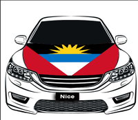 Housse de capot de voiture en polyester imprimée drapeau d'Antigua, protection de capot moteur élastique extensible, housse décorative pour véhicule