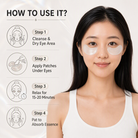 Patchs Hydrogel Contour des Yeux OEM Marque Privée GHK Cu Peptide de Cuivre Centella Caféine Acide Hyaluronique Anti-Âge Cernes et Poches