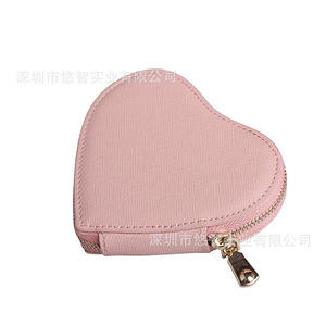 Cadeau promotionnel : Porte-monnaie en forme de cœur, série girly, pochette pour écouteurs et clés en cuir PU, personnalisable. - Product Image 2