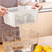 Friteuse cuisine fraîche multifonction en plastique, boîte de rangement des aliments, fruits et légumes, pot conteneur,