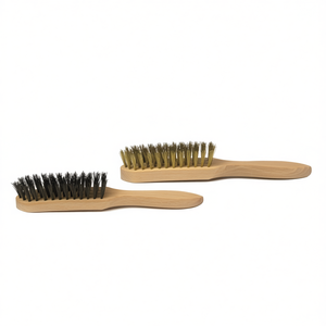 TTAKE Hand Brush With Wooden Handle Stainless Steel Bristles 16 Wires <b>Abrasive</b> Cleaning <b>Tool</b> - Product Image 2