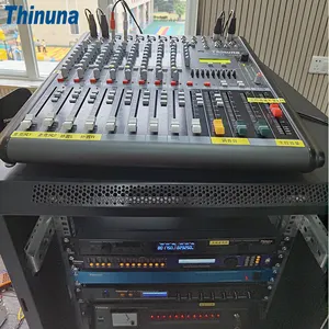 Thinuna MX-F8 8 Channel Stereo Mixing Digital USB 48VDC Console Mixer Professional Audio Sound Music Mixer DJ for Bands