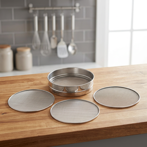 Ensemble de 3 tamis interchangeables en acier inoxydable pour farine, épices, aliments, Atta Chalni, Jaali, Channi, Atta Maida - Product Image 2