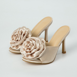 2023 Summer New fairy Style Fashionable Flower High Heel Sandals and <b>slippers</b> Size 35-42 - Product Image 6