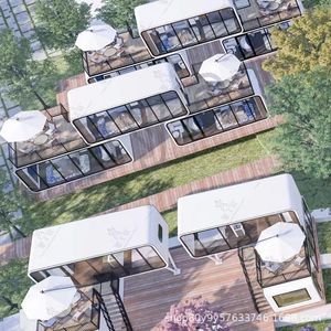 Casa Moderna de Paneles Sándwich, Rectangular, Fácil Instalación, Alojamiento de Hotel, Cabaña Prefabricada, Espacio de Vida al Aire Libre - Product Image 3