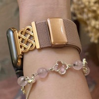 Nouveau bracelet de montre compatible avec les séries 1 à 10 SE, avec fermoir magnétique à nœud chinois, en nylon tissé sergé