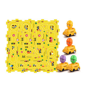 16 pièces puzzles éducatifs pour enfants voiture électrique <span class=keywords><strong>puzzle</strong></span> coureur enfants dessin animé voiture piste voiture jeu ensemble - Product Image 1