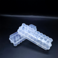 Boîte de 24 flacons rectangulaires de 3 ml en plastique PP transparent pour le stockage et l'organisation de kits de tests de vaccins lyophilisés pour animaux de compagnie