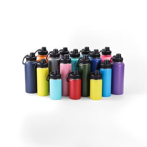 Custom 32oz 40oz 64oz Double Wall Vacuum Insulated Stainless Steel <b>Flask</b> Sports Bottle Light Weight with Different Function Lids - Product Image 3
