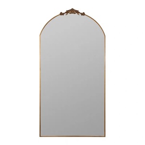 SWT New Anthropologie Antique Gold <strong>Vintage</strong> Baroque <strong>Art</strong> <strong>Deco</strong> Glass Wooden Arch Metal Wall <strong>Mirror</strong> with Ornate Decoration - Product Image 4