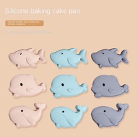 Moule à gâteau en silicone en forme de requin, baleine, dauphin, qualité alimentaire, antiadhésif, pour mousse, plateau de cuisson
