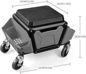 Tabouret de mécanicien robuste avec capacité de charge de 330lb Tabouret de <span class=keywords><strong>garage</strong></span> avec roues - Product Image 3