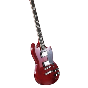 <span class=keywords><strong>Chitarra</strong></span> Elettrica Tipo SG con Corpo in Mogano Rosso, Nero e Bianco, Tastiera in Palissandro, Prodotta in Cina - Product Image 1