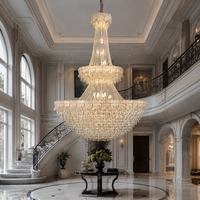 Lustre cascade LED dimmable en verre cristal texturé effet glace 1500*H2500 de luxe pour villa, hall d'hôtel, escalier et salle à manger
