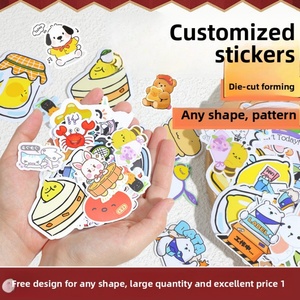 Autocollants personnalisés en forme de dessin animé, autocollants adhésifs DIY pour accessoires de comptes, étiquettes transparentes imprimées pour emballages - Product Image 5