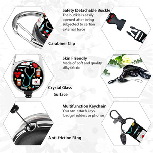 Cross-border fun doctor lanyard detachable neck strap, epoxy resin nurse easy-pull <b>buckle</b> stethoscope rotating back <b>clip</b>, in - Product Image 3