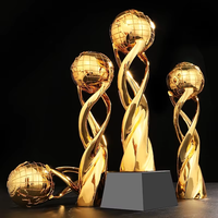 Trophée Personnalisable pour Grand Groupe en Résine, Nouveau Trophée en Cristal avec Support Métallique Créatif pour Production de Récompenses, Gravure sur Verre Imprimée UV