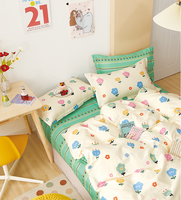 Parure de lit imprimée 100% coton, ensemble de literie de haute qualité, housse de couette, drap de lit, vente d'usine