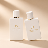 Flacons de parfum rectangulaires en verre personnalisés avec logo, 30ml/50ml/100ml, sérigraphiés, uniques, avec atomiseur, livraison rapide
