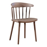 Chaise de salle à manger moderne H-358P en plastique rouge de style farmhouse pour la maison, le bar ou le restaurant, avec pieds en plastique