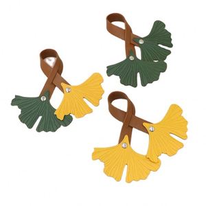 PU Leather Ginkgo <b>Leaf</b> Light Keychain Charm Cute Car Hanging Ornament Durable High Quality - Product Image 1