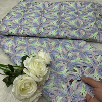 Tissu en dentelle de luxe NI.AI, mélange de couleurs, matière pour vêtements nigériens, dentelle guipure florale pour vêtements féminins