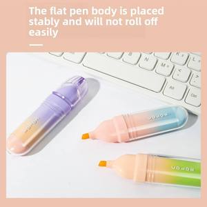 Set di Evidenziatori Fluorescenti 4 Colori con Clip Design a Guscio d'Uovo per Uso Scolastico, Personalizzabile OEM/ODM - Product Image 6