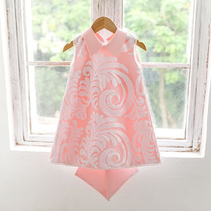 Thiết Kế Mới Mùa Hè Không Tay Ren Lớn Bow Trở Lại Hạt Đính Trẻ Em <span class=keywords><strong>Frocks</strong></span> Quần Áo Trẻ Em Toddler Cô Gái Dresses - Product Image 4