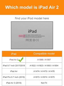 Funda para <span class=keywords><strong>iPad</strong></span> <span class=keywords><strong>Air</strong></span> 2 de 9,7 pulgadas (<span class=keywords><strong>2014</strong></span> lanzada), funda inteligente ultradelgada y ligera con soporte triple y funda trasera de TPU suave y flexible - Product Image 2