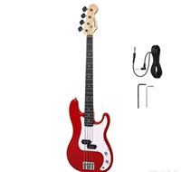 Guitare Basse Électrique 4 Cordes Transfrontalière pour Débutants, Corps en Peuplier, Manche en Acajou, Idéale pour l'Entraînement Professionnel et les Débutants