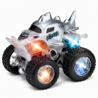 Voiture jouet tout-terrain lumineuse avec rotation à 360 degrés et grandes roues pour enfants