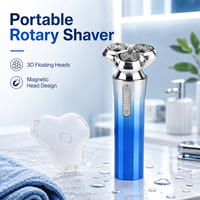 Rasoir Rotatif Portable pour Hommes, Têtes Flottantes 3D, Couvercle Magnétique, Rechargeable USB-C, Rasoir Électrique de Voyage pour Visage, Maison et Hôtel