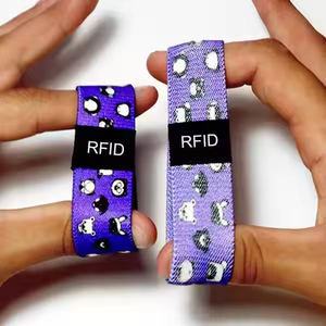 Bracelet en tissu promotionnel avec mini-étiquette tissée pour événements et activités marketing de marque - Product Image 5