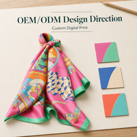 Écharpe en soie personnalisée avec impression numérique OEM ODM, emballage cadeau sur mesure pour les marques de boutiques et les acheteurs de détail dans le monde entier