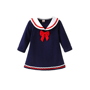 New Modern Fashion Dubai Branded Blue Dresses for Children Kids Design Direct Buy From China Supplier - Product Image 1