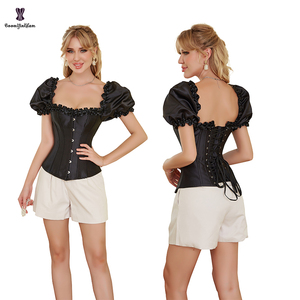Steam-Corset Bandage gótico Punk para mujer, corpiño de manga corta, corpiño - Product Image 5